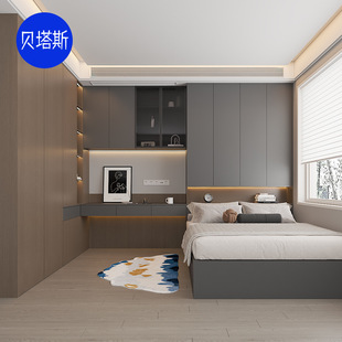 全屋定沙发制榻榻米床衣柜一体儿童床储物柜书房做衣橱实木架床铺