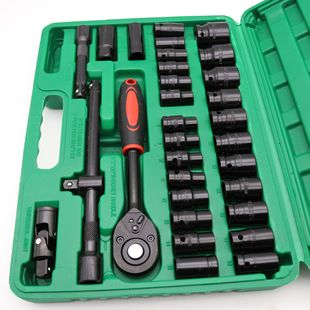 32件套套筒组套铬钒钢套筒蓝带32件套筒汽保五金机修组合套装 工具