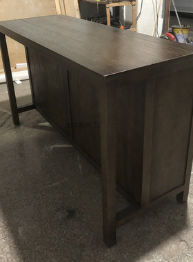 Bw2厨房中岛台料理台操作台餐桌开放式吧台复古实木客厅餐边柜储