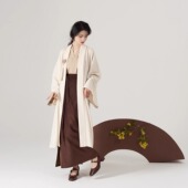 木芙蓉织造司原创宋制汉服宽袖 褙子针织外套桂花刺绣飞机袖 旋裙冬