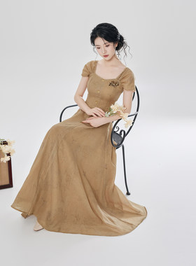 织造司[素花笺]新中式国风改良汉服吊带连衣裙女夏轻奢高级感裙子