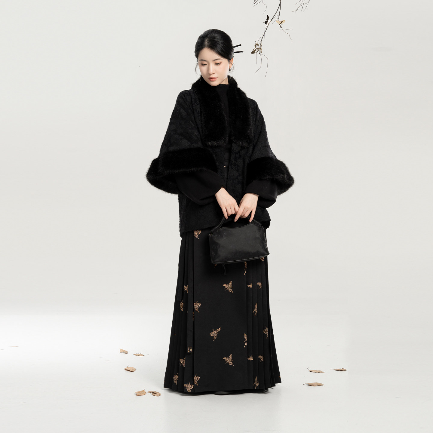 织造司[砚时]新中式合领半臂袄提花绒外套上衣百搭高领毛衣马面裙,女装/女士精品,汉服套装,淘宝优惠券,粉丝福利购,淘宝优惠卷