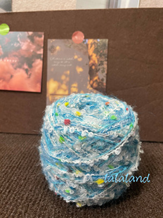 蓝豆子 蓝色手混线diy手工包耳机包钩织毛线毛衣围巾帽子线80克