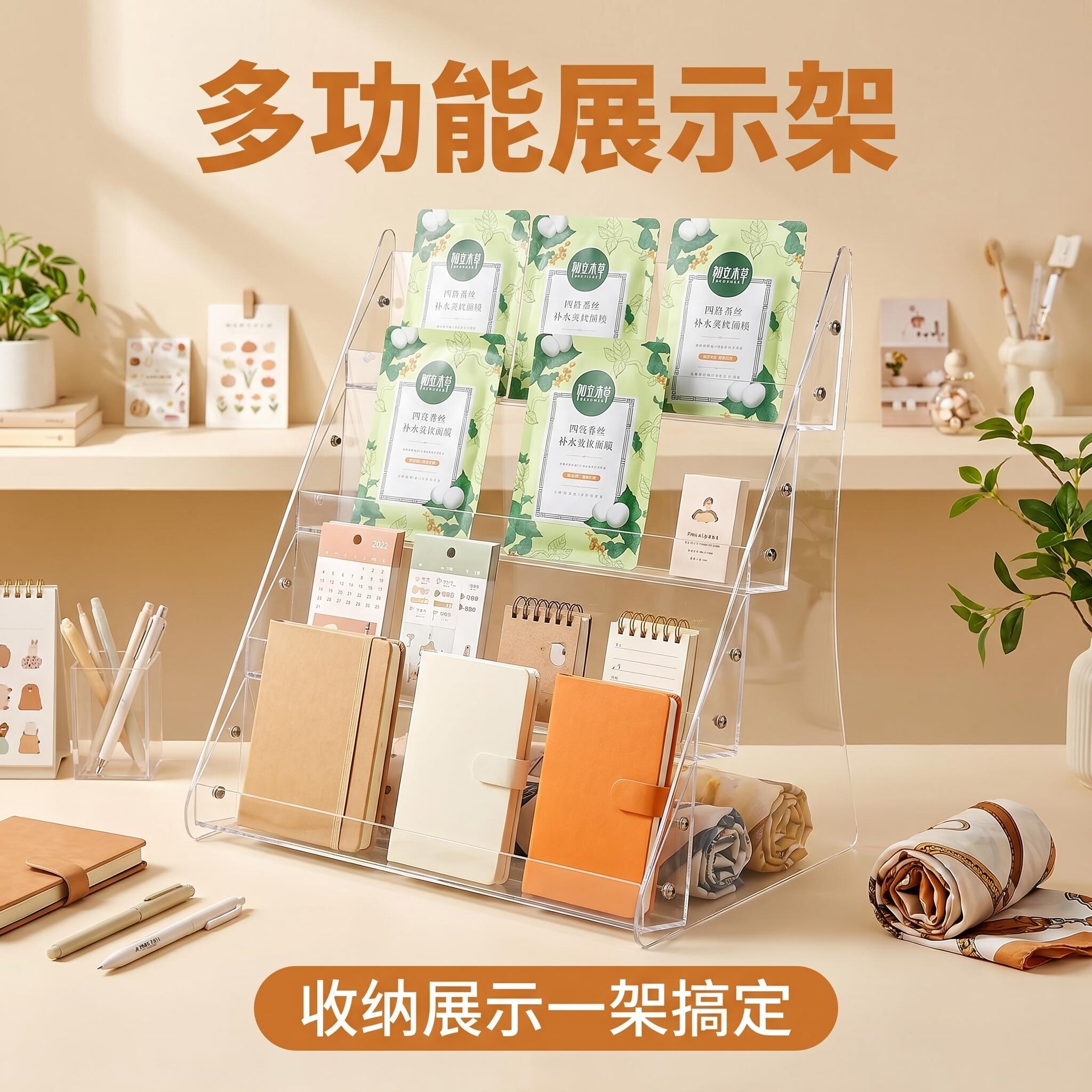 亚克力商超陈列架宣传册文件展示收纳架桌面书本书刊置物架吧唧架