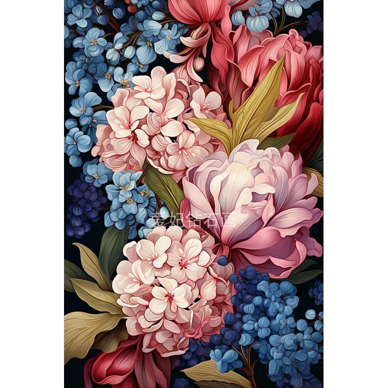 2023新款DIY方钻满钻钻石画砖石绣绣球花手工贴钻印花.十字绣带钻