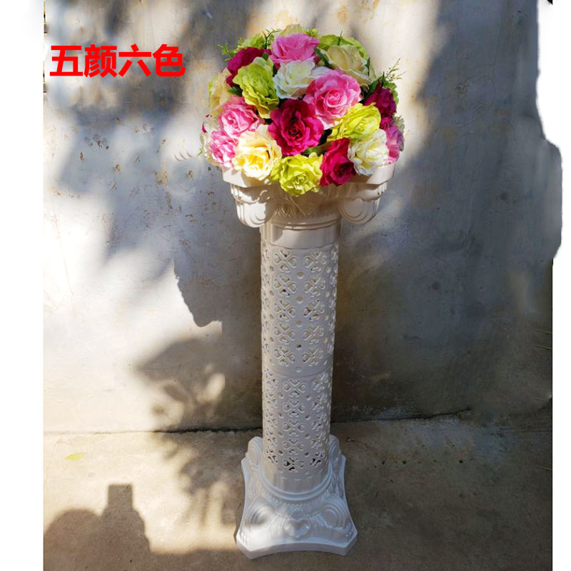婚庆罗马柱路引花塑料罗马柱 婚礼花柱开业庆典S花篮会议厅摆放花