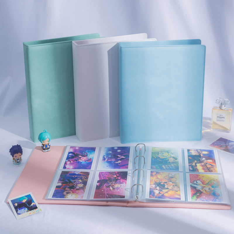 A4加厚内页九宫格卡册明信片收纳册追星票夹活页卡册四宫格镭射票