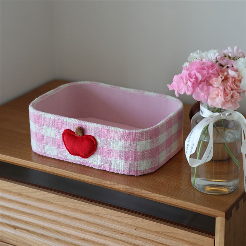 桌面收纳盒可爱单层杂物置物盒玄E关钥匙香水面膜护肤品整理盒