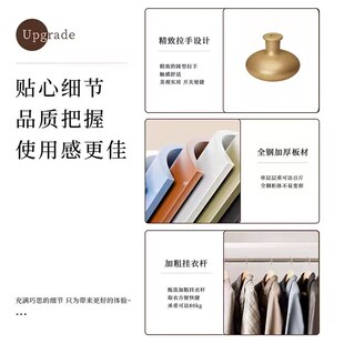 钢制衣柜家用卧室自由组合收纳衣橱新款百叶窗衣柜儿童房简易衣柜