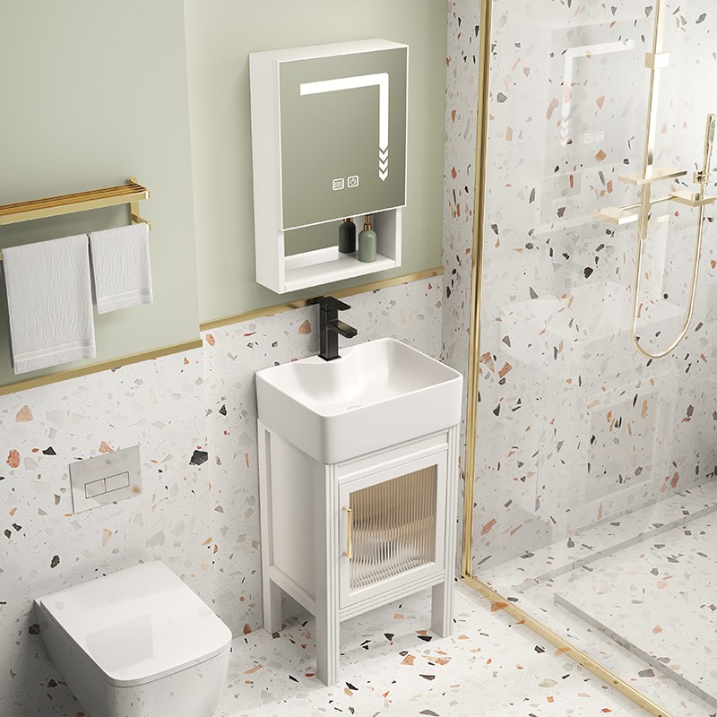 加厚太空铝落地式洗手盆浴室柜卫生间洗手台盆柜组合小户型洗漱台