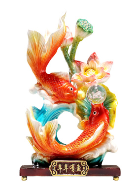 年年有余锦鲤鱼招财摆件客厅家z居酒柜乔迁新居办公室装饰如鱼得