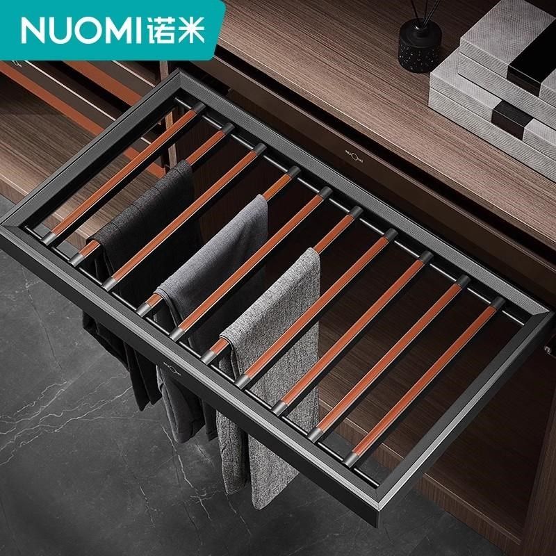 诺米衣柜内裤架伸缩首饰盒衣帽间家用抽屉式缓冲皮革收纳拉篮静音