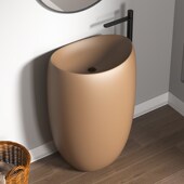 一体陶瓷立柱盆户外阳台洗脸盆卫生间洗手台盆落地式 小户型洗手池