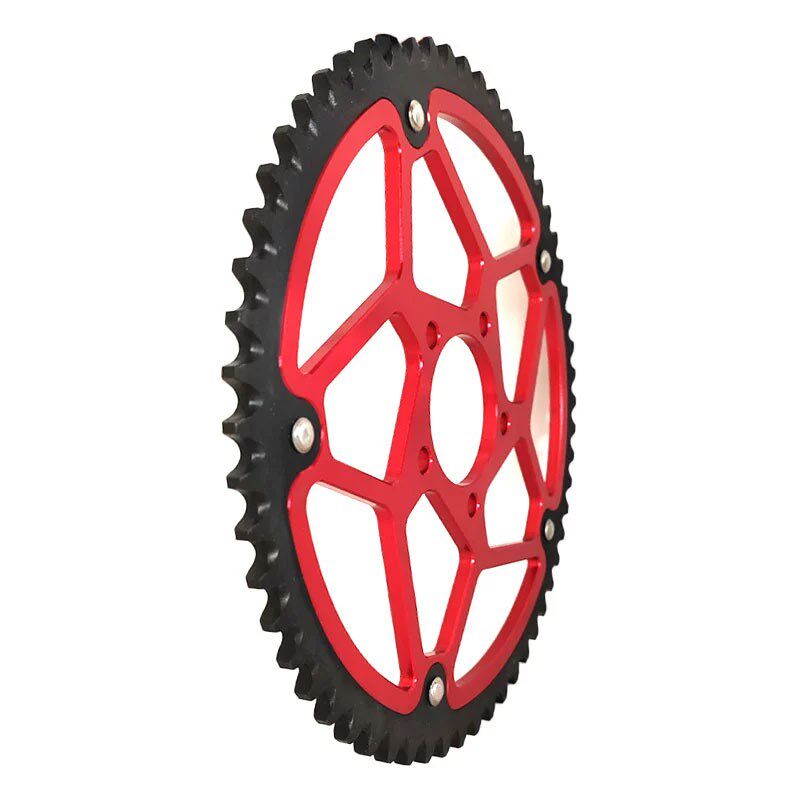 适用轻蜂X/S电动越野车摩托钢包铝牙盘内钢外铝链轮58/60/62/64齿