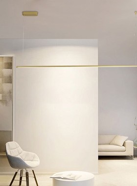 办公室LED吊灯简约现代创意线条灯极简主义ledR长条灯工程定制灯