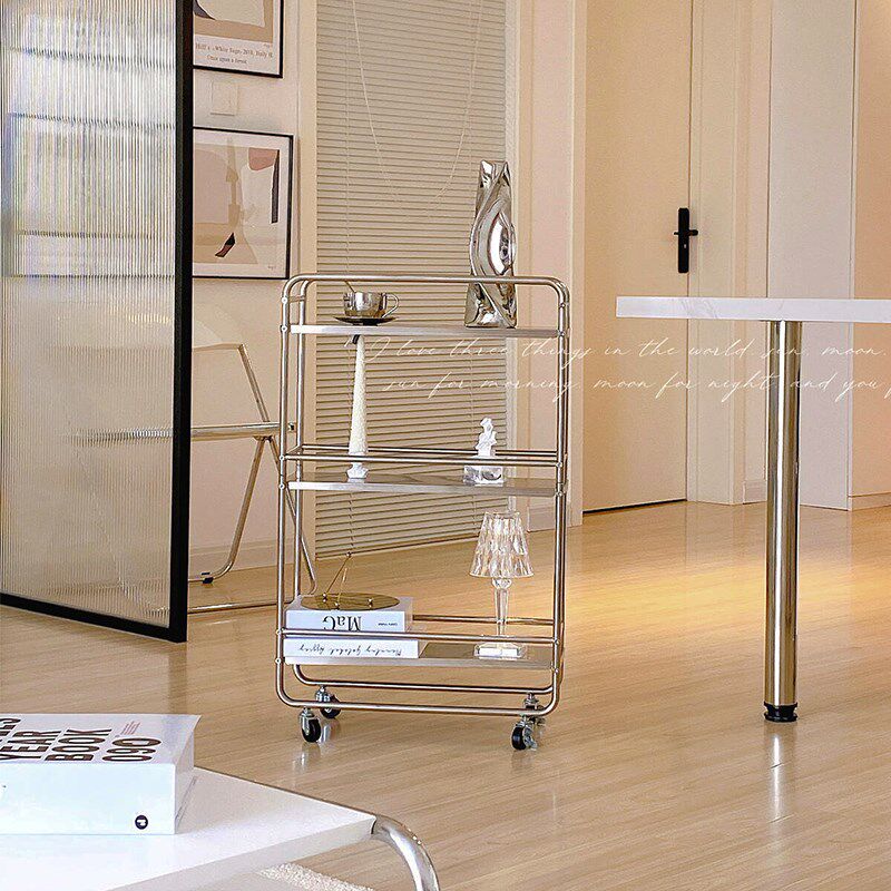 中古风小推车可移动置物架夹缝卧室卫生间分层落地香水收纳架架子