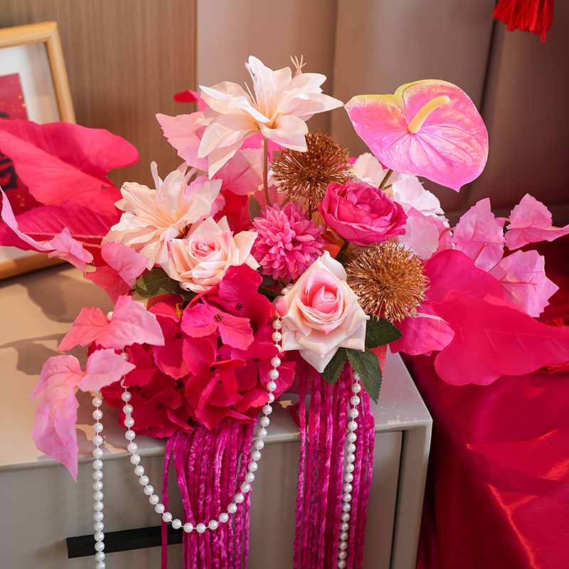 婚房布置装饰仿真花套装婚房桌面装E扮花艺搭配网红高级感婚礼用