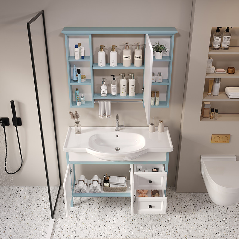 浴室柜组合落地柜化妆室防水洗脸盆一体陶瓷盆洗手盆洗漱台碳纤维,家装主材,浴室柜组合,淘宝优惠券,粉丝福利购,淘宝优惠卷