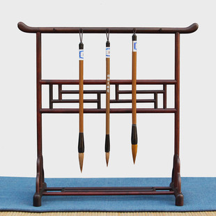 红木毛笔架实木毛笔架子笔挂红酸枝明式笔架笔挂文房四宝书法用品