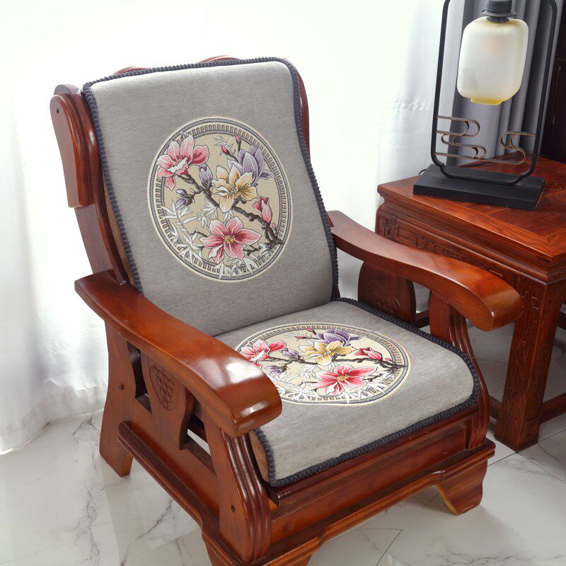 加厚老式实木沙发垫带靠背中式红木质秋冬椅子高密度海绵坐垫加硬
