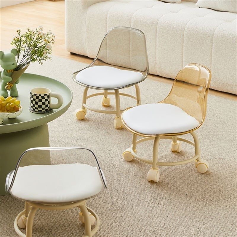 压克力万向轮小凳子家用静音滑轮矮凳带轮换鞋凳客厅儿童靠背椅子,基础建材,脚轮/万向轮,淘宝优惠券,粉丝福利购,淘宝优惠卷