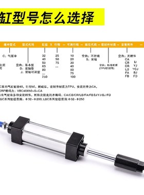 BCJ32亿太诺可调气缸LBCJ40/50/63/80/100X50X75X100X150-200S-LB