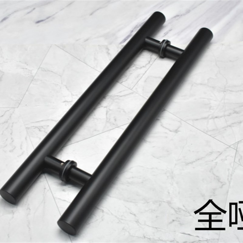 现代简约 玻璃木移推拉大门拉手 不锈钢KTV防盗门亚黑色大门把手