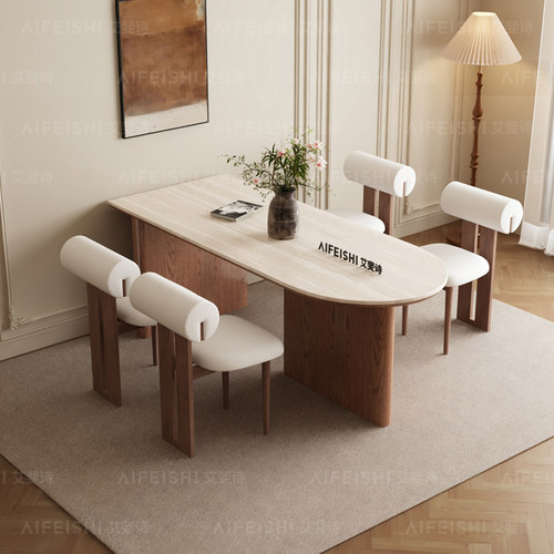 德利丰岩板餐桌椅组合