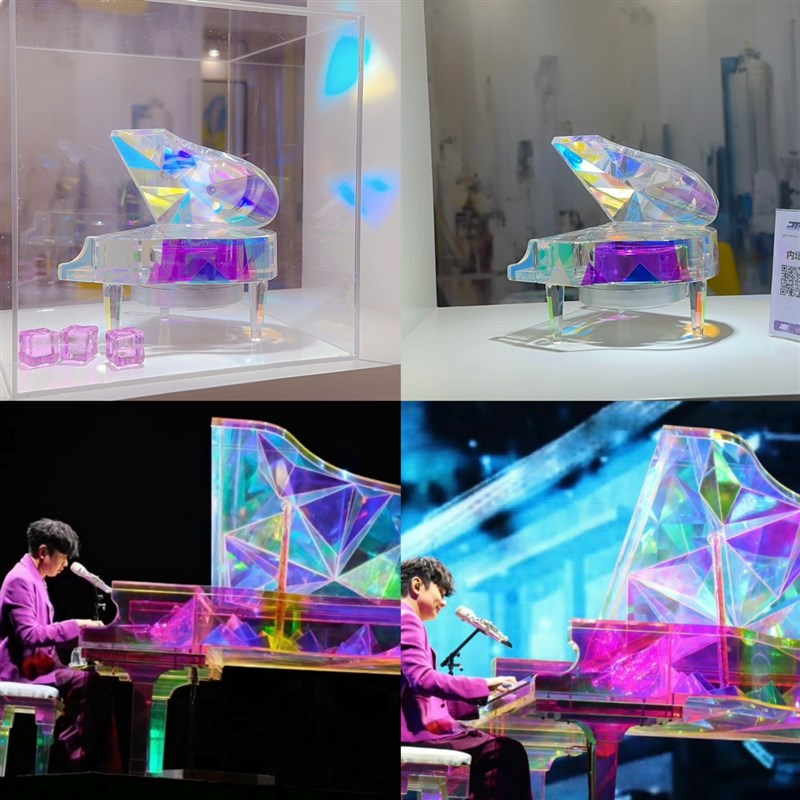 林俊杰演唱会JJ20老林手工仿真镭射水晶钢琴小摆W件DIY模型