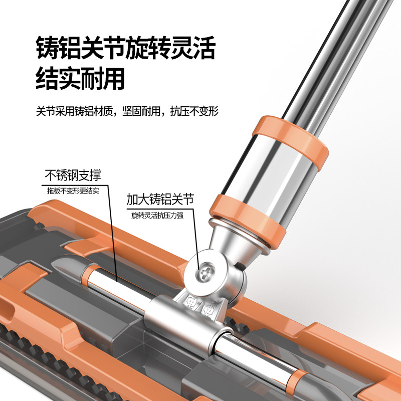 平板拖把家c用一拖净铝合金拖布拖地神器夹抹布替换布大号墩布吸