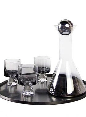 欧式创意玻璃红酒醒酒器酒具酒杯C套装摆件客厅酒柜餐厅家居装饰
