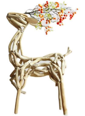 手工木质创意发光鹿卧室客厅装饰品D民宿工艺品办公区玄关桌面摆