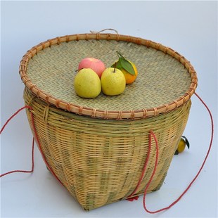 大号藤编竹编箩筐收纳篮 t水果篮糖果篓洗衣物筐 种植泥土盆垃圾
