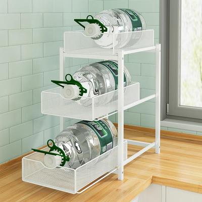 抽拉式置物架子厨房橱柜内分层隔板拉篮下水O槽双层收纳盒神器家