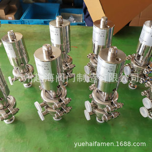 不锈钢316L气动两位三通焊接换向阀 食品设备专用F型转向换向阀