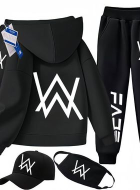 Alan Walker艾伦沃克嘉豪同款连帽套头卫衣秋冬款男宽松长款外套