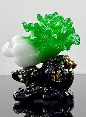 0小摆件 树脂福到财到玉白菜摆件 汽车摆件办公室装饰小摆件