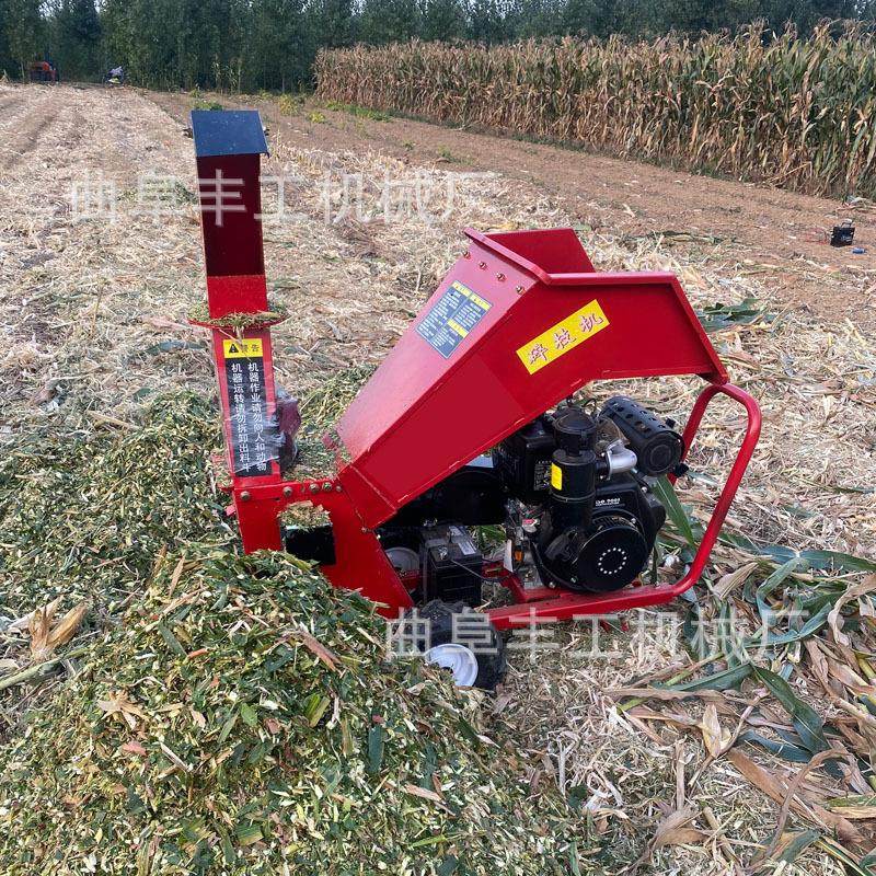 果园园林景区绿化移动手推碎枝机道路杂树枝破碎机自动进料粉碎机