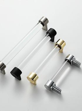 0亚克力柜门拉手橱柜黑色拉手金色衣柜拉手柜厨门把手卫浴拉手