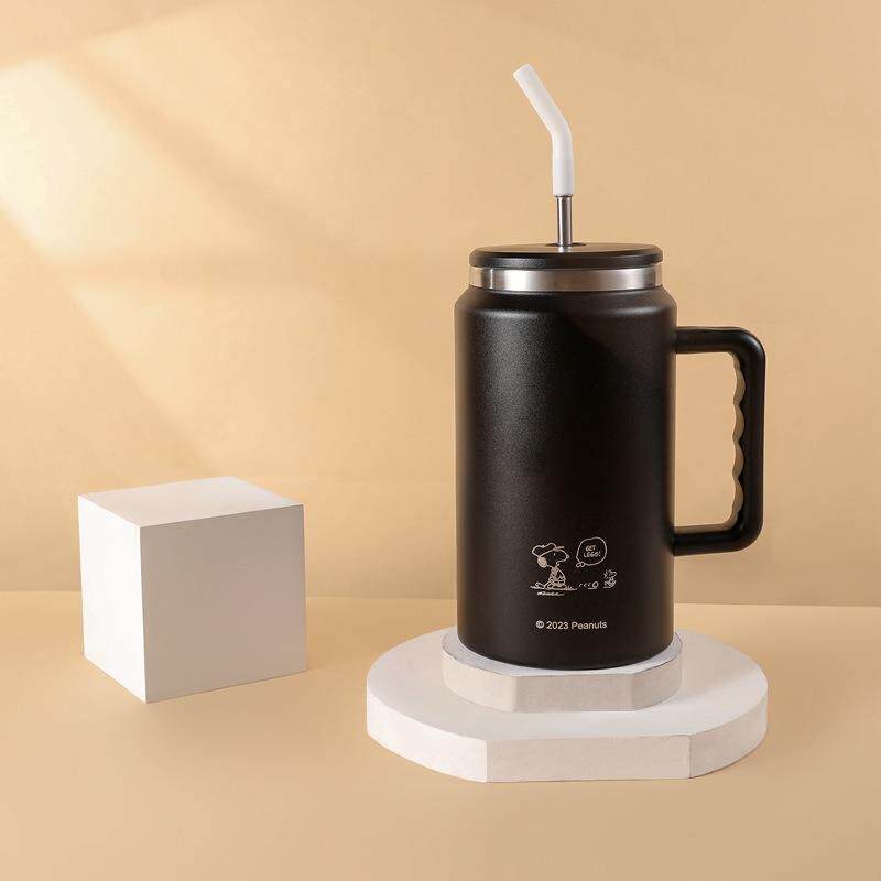 0保温杯男女生大容量1500ML高颜值吸管304不锈钢办公巨无冰霸水壶