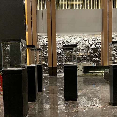 木质博物馆古董展示柜文物收藏品玉瓷器珠宝玻璃柜产品展览柜台文