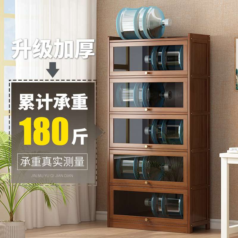 简易家用书柜带门防尘储物柜客厅置物柜靠墙收新品书架置物架落地