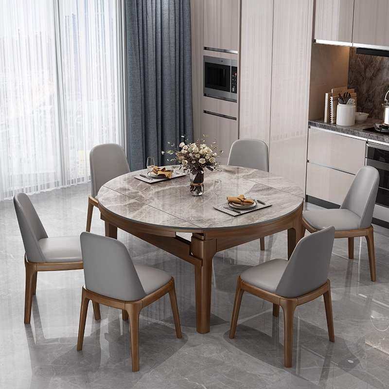 亮光岩板餐桌椅组合现代简约家用小户型伸缩折叠方圆两用实木新品,鲜花速递/花卉仿真/绿植园艺,割草机/草坪机,淘宝优惠券,粉丝福利购,淘宝优惠卷