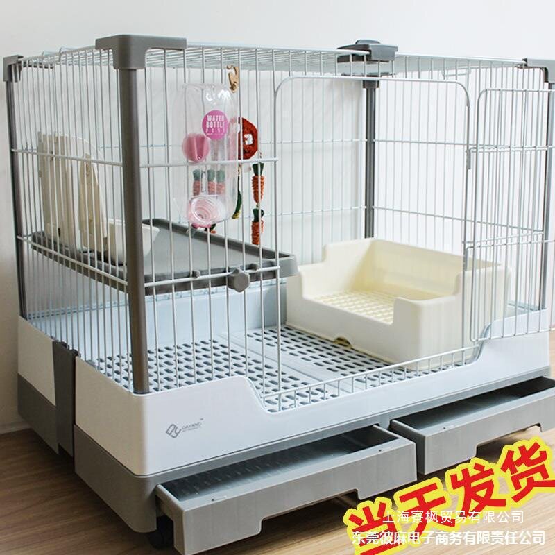 兔笼批发81双抽屉防喷尿兔笼子家用特大号兔子荷兰猪自动清粪笼厂