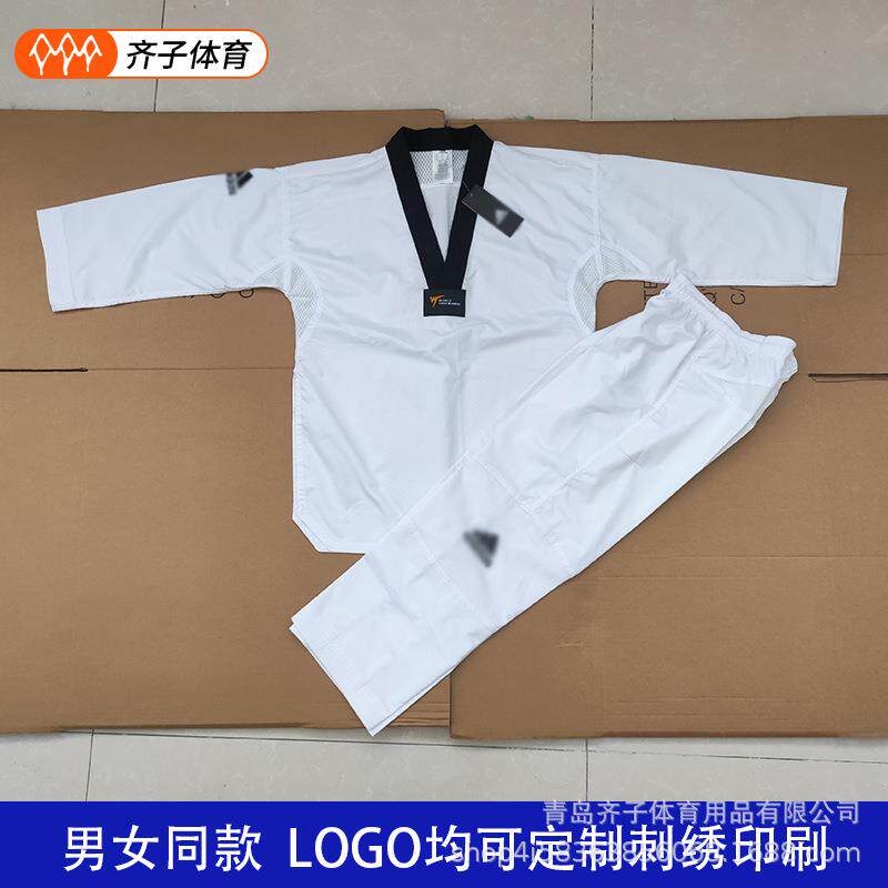 夏春新款薄款跆拳道服成人儿童薄款训练服网面透气轻薄跆拳道服
