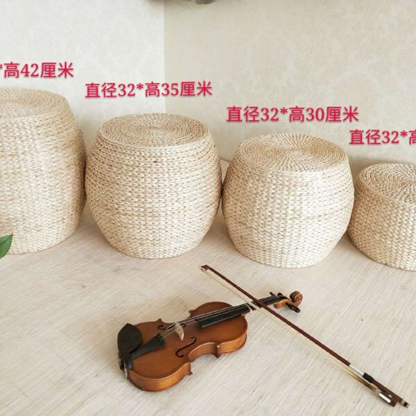 草藤编坐凳蒲草编织圆藤矮换鞋凳坐墩休闲凳坐墩喝茶小凳子配茶桌