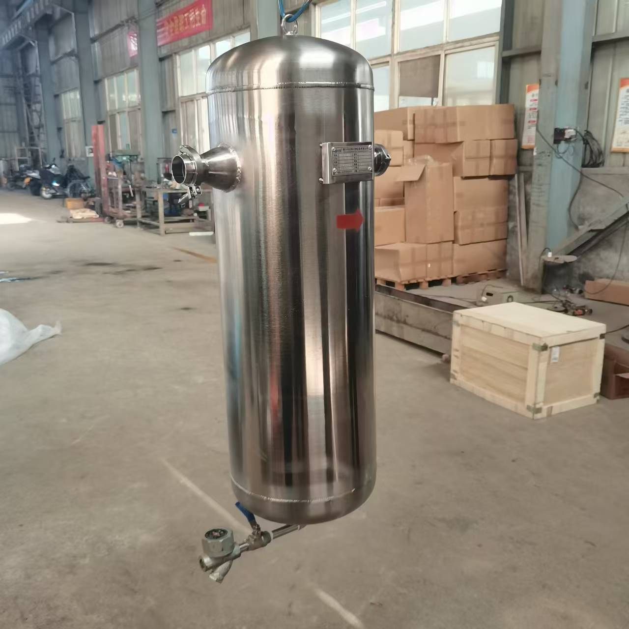 蒸汽气水分离器挡板式分离过滤器MDF-80不锈钢材质
