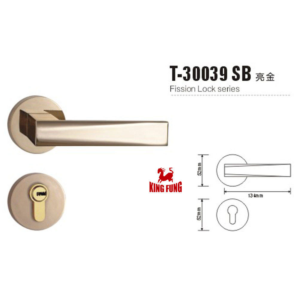 分体锁52*134mm欧式锌合金T-30039室内木门金属门锁卧室房门锁具