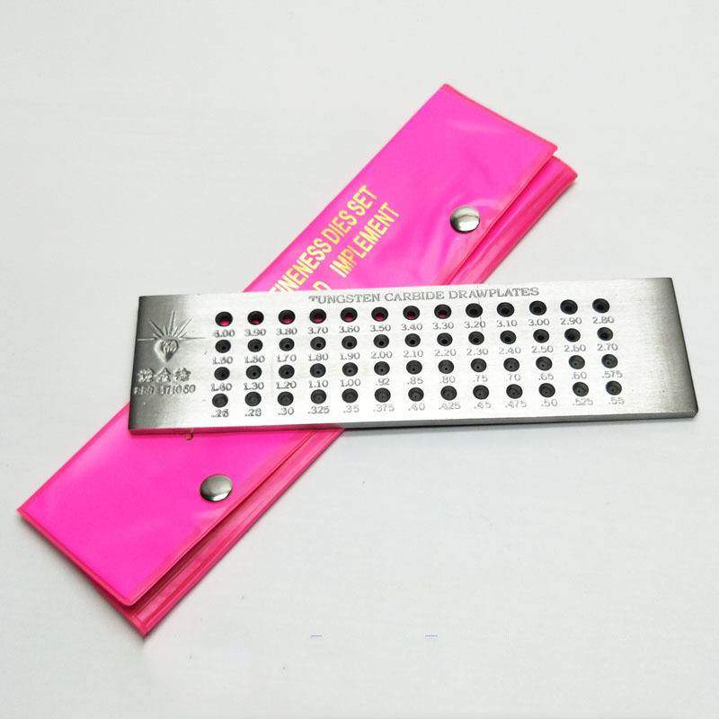 首饰器材-打金工具-金银拉线板-四排圆孔拉丝板0.26-4.0