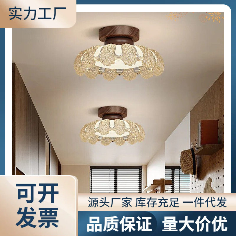中古风过道灯吸顶灯卧室房间灯法式复古餐厅书房灯具高级感玄关灯